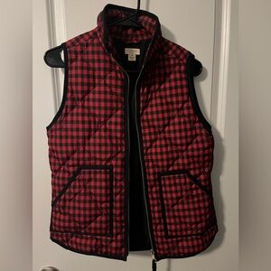 Red plaid j crew vest